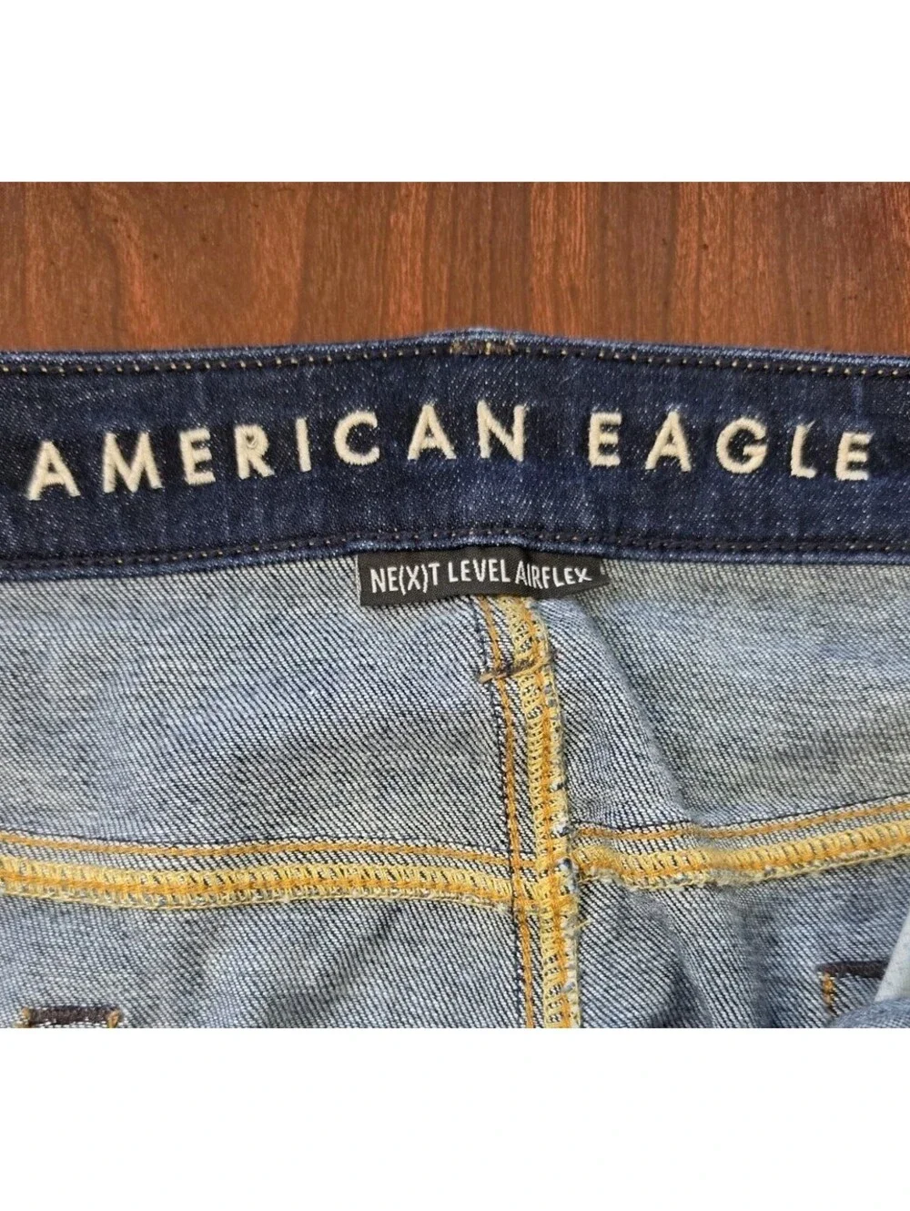 American Eagle SZ 40x34 Dark Wash Airflex Slim Stretch Denim Jeans Clean Casual